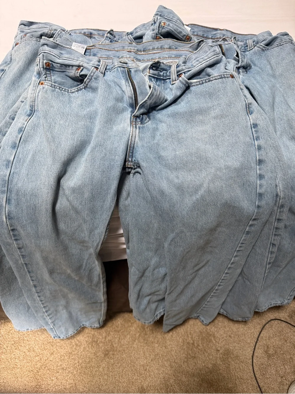 4 Pair Levi's 505 Regular Fit Light Stonewash Blue Men’s Jeans All Size 31x32